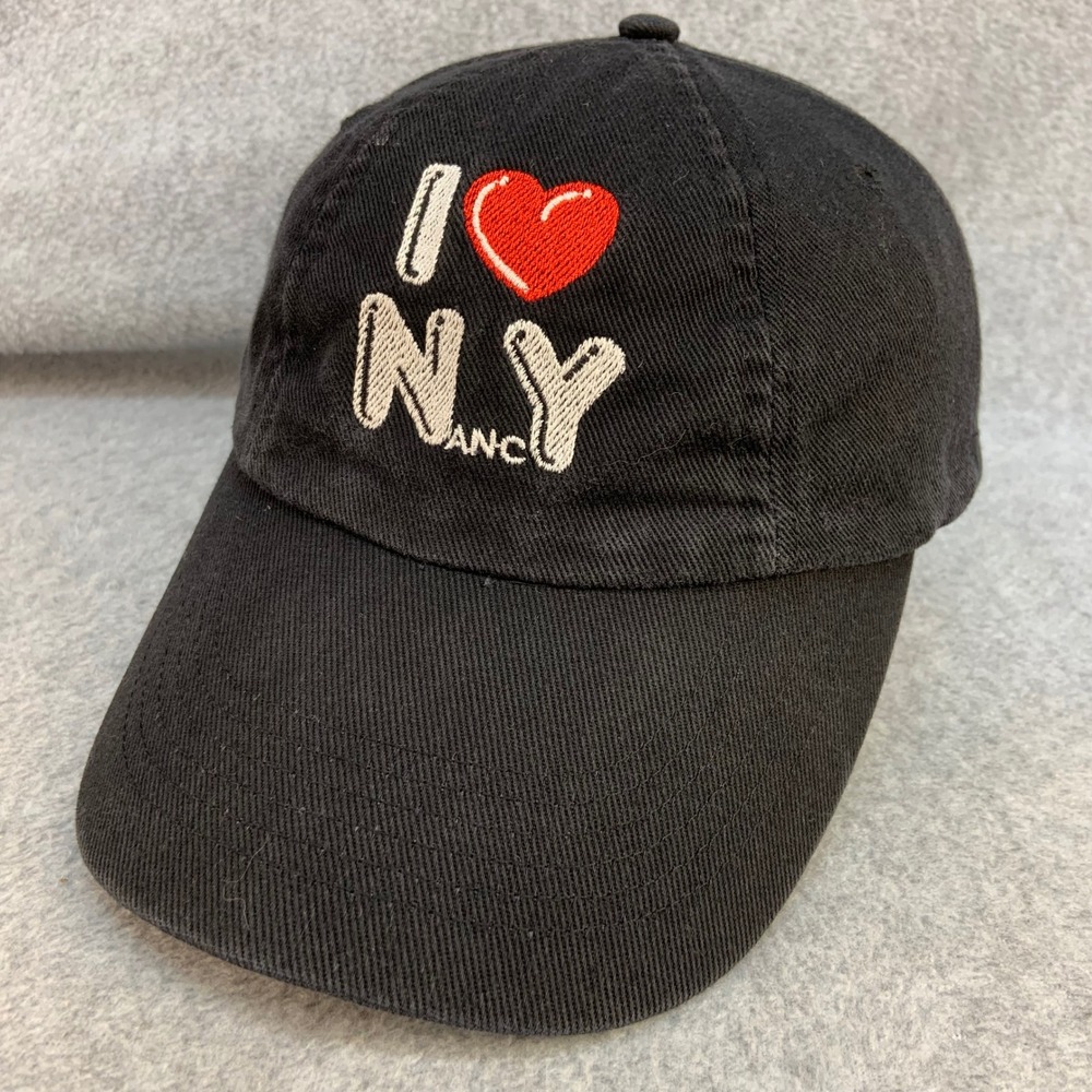 I Love NY Unisex Black Beechfield Baseball Cap Adjustable Strap OSFM